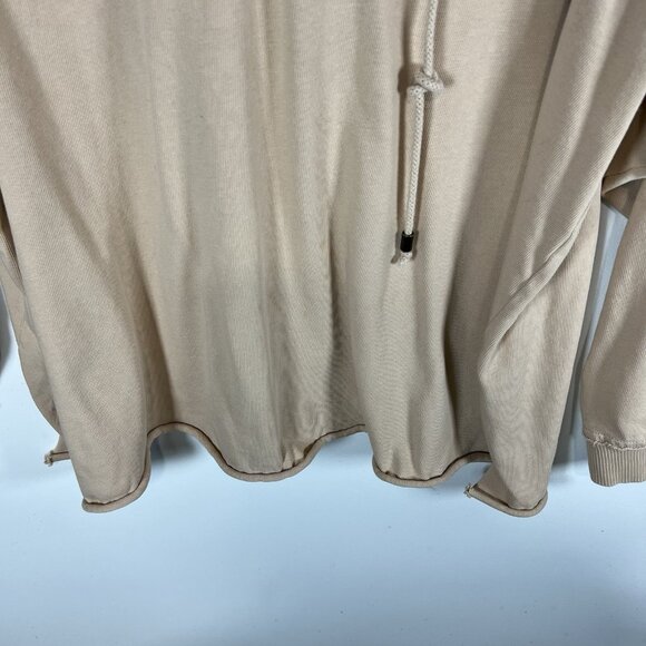 Aerie Hoodie Sweatshirt Beige Lace Up Oversized Pullover Lounge Size Medium - Picture 3 of 10